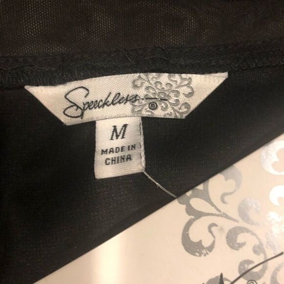 Black & Gold Sequin Peplum Dress Size M - Picture 2 of 4